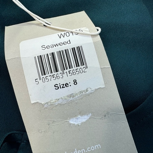 Boden Boho Sleeve Popover Top Seaweed NWT Size 8 - Picture 4 of 6